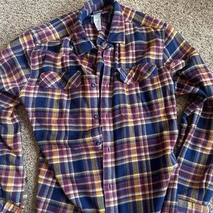 Patagonia Men's Plaid Button Down Shirt - Blue, Red, Yellow
